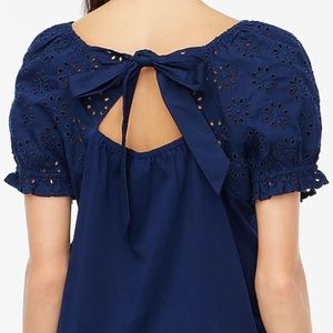 Nwt navy jcrew tie back tee